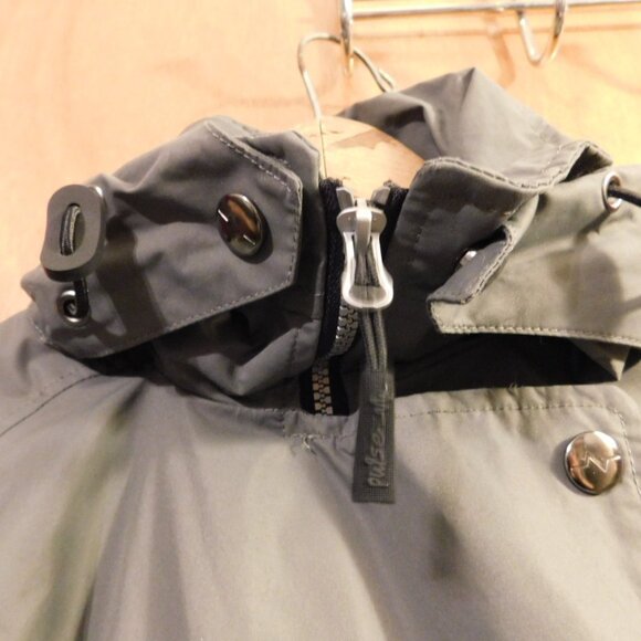 Raincoat Double Breasted Zip and Button up Hooded Pulse Large - Picture 2 of 8